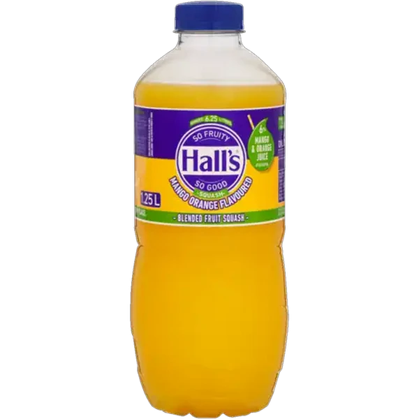Hall's Mango Orange Flavoured Blended Fruit Squash 1.25L