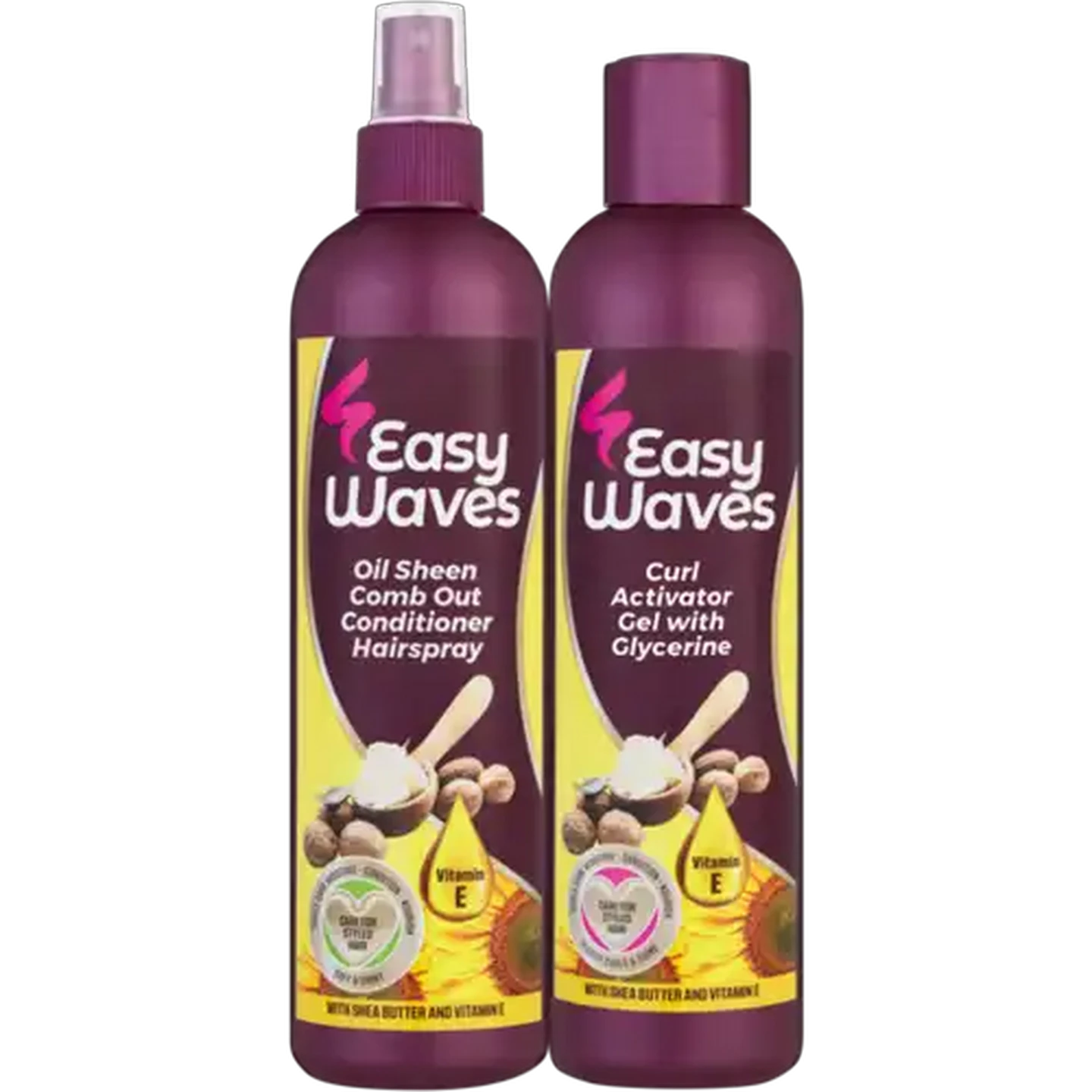 Image of Easy Waves Curl Activator Gel & Oil Sheen Comb Out Conditioner Hairspray 2 x 250ml