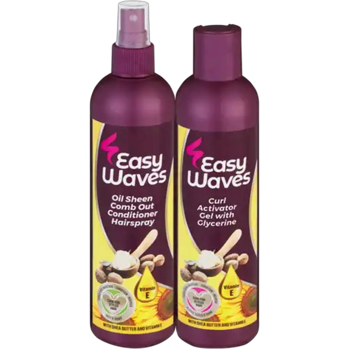 Image of Easy Waves Curl Activator Gel & Oil Sheen Comb Out Conditioner Hairspray 2 x 250ml