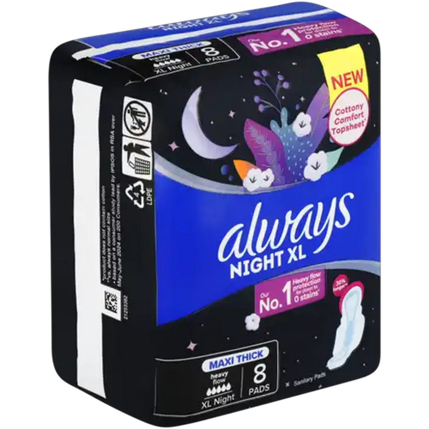 Image of Always Heavy Flow Night XL Maxi Thick Sanitary Pads 8 Pack