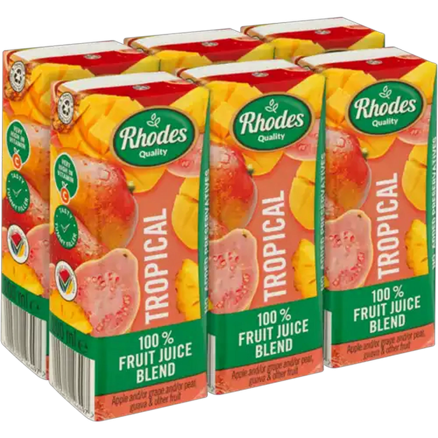Image of Rhodes Quality Tropical 100% Fruit Juice Blend 6 x 200ml