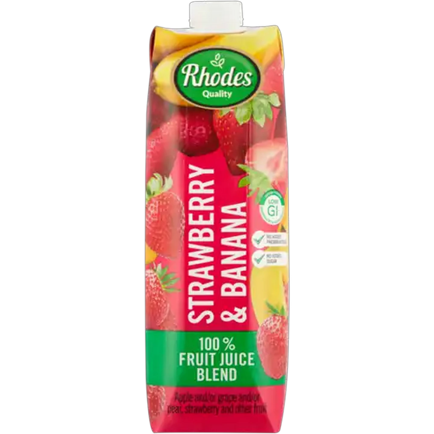 Image of Rhodes Quality Strawberry & Banana 100% Fruit Juice Blend 1L