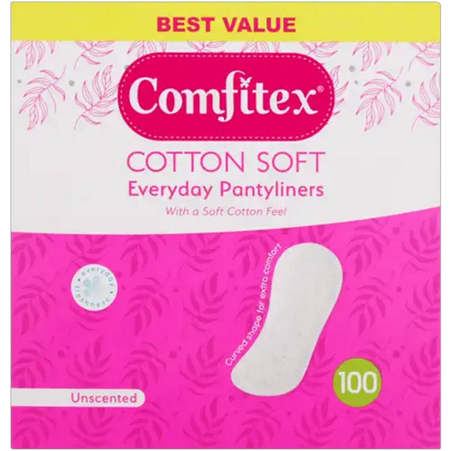 Image of Comfitex Cotton Soft Unscented Everyday Pantyliners 100 Pack