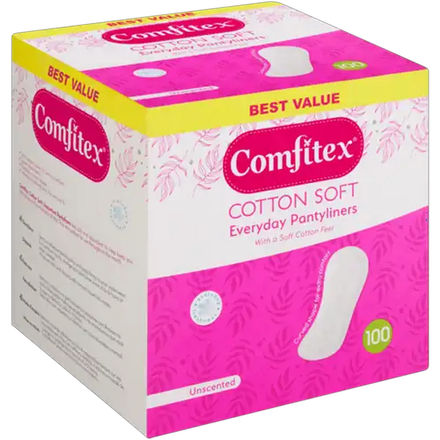 Image of Comfitex Cotton Soft Unscented Everyday Pantyliners 100 Pack