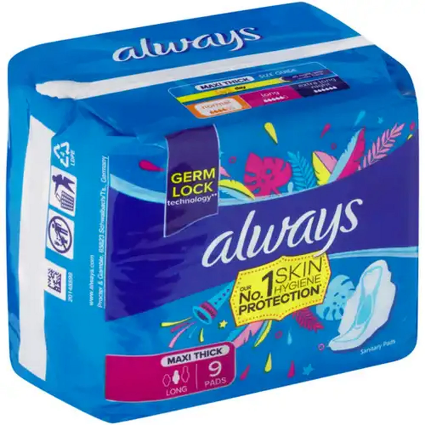Image of Always Long Maxi Thick Sanitary Pads 9 Pack