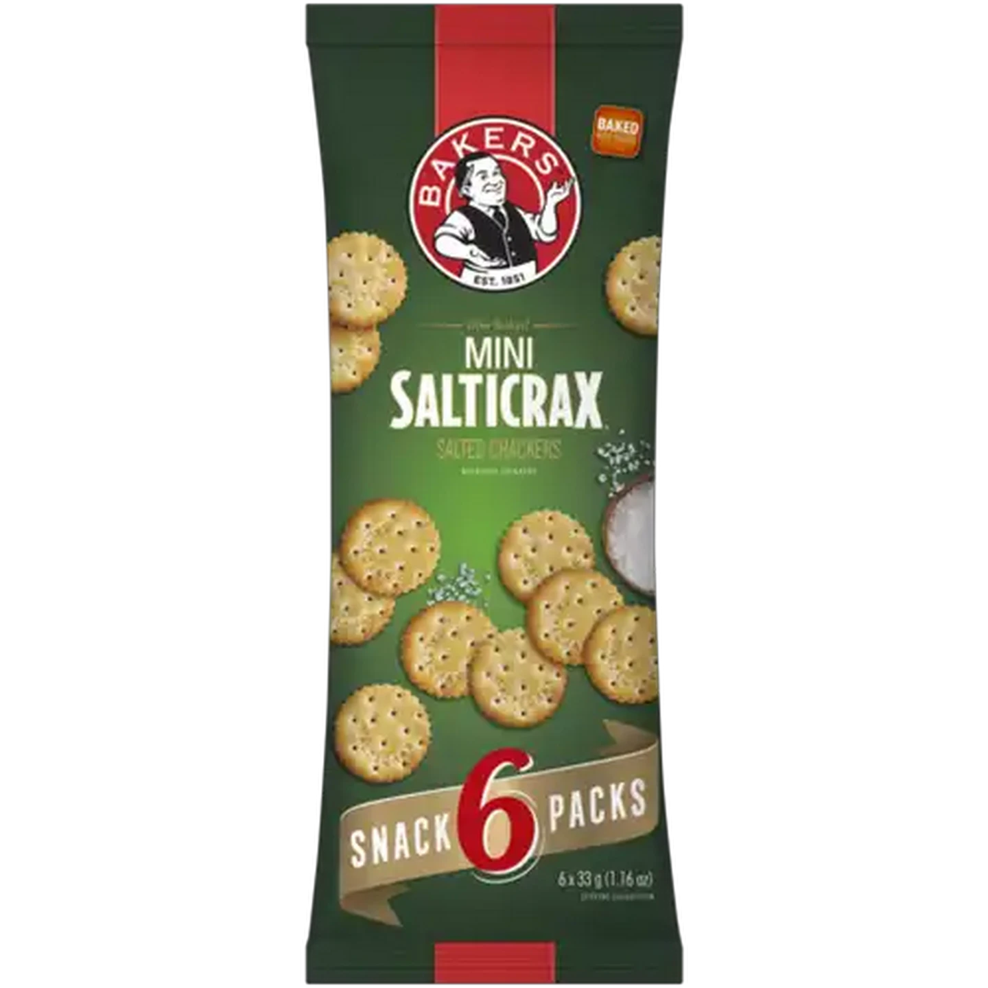 Image of Bakers Mini Salticrax Salted Crackers 6 x 33g