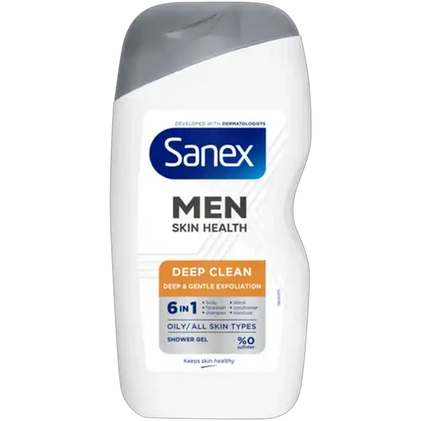 Image of Sanex Men Skin Health Deep Clean 6-in-1 Shower Gel 500ml