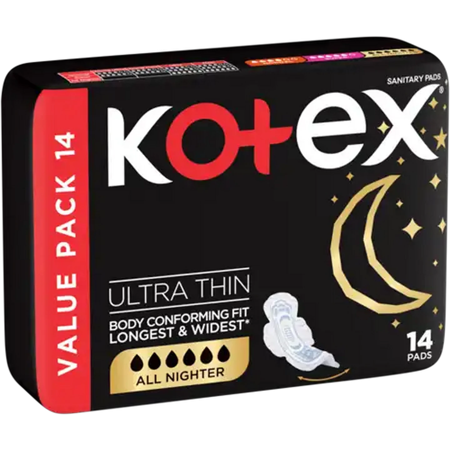 Image of Kotex All Nighter Ultra Sanitary Pads Value Pack 14 Pack