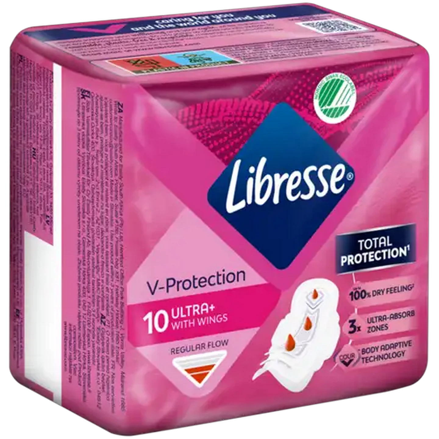 Image of Libresse Regular Flow Ultra+ Sanitary Pads with Wings 10 Pack