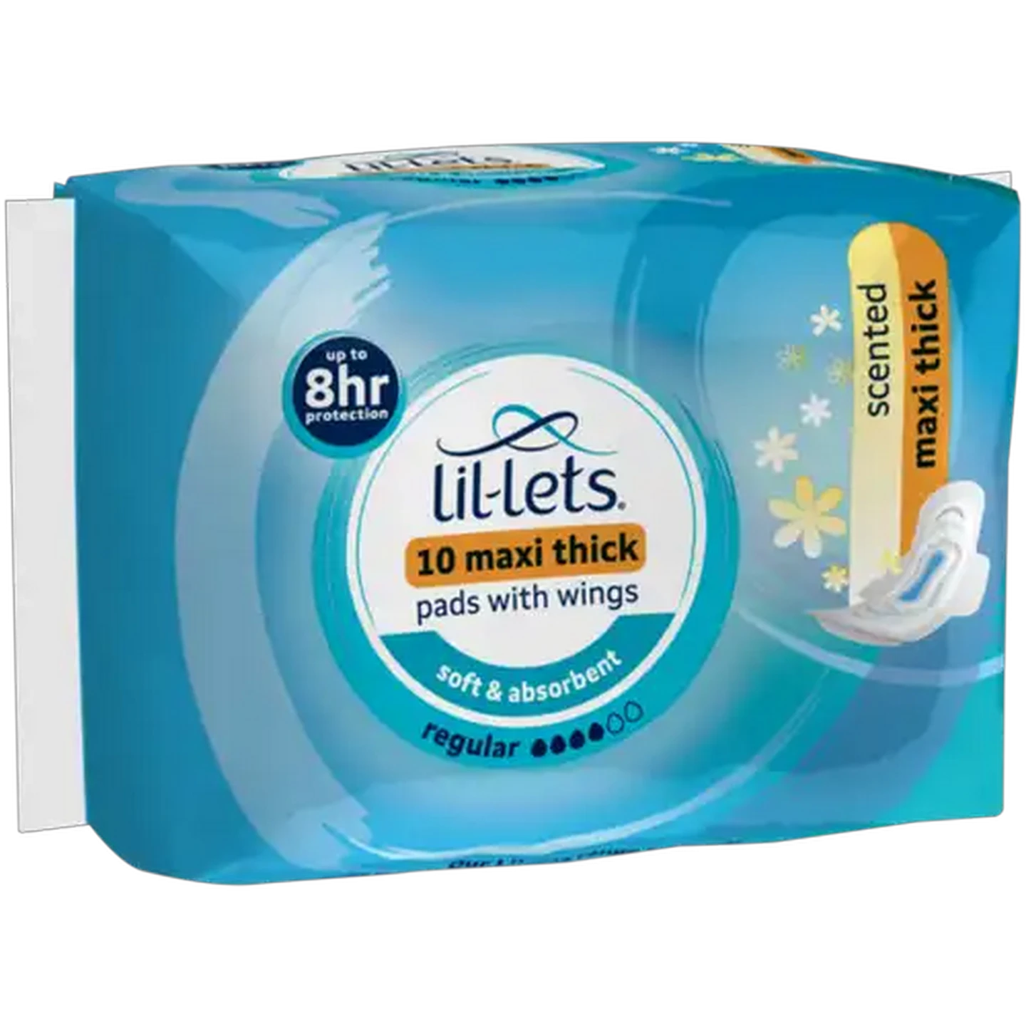Image of Lil-Lets Regular Scented Maxi Thick Pads with Wings 10-Pack