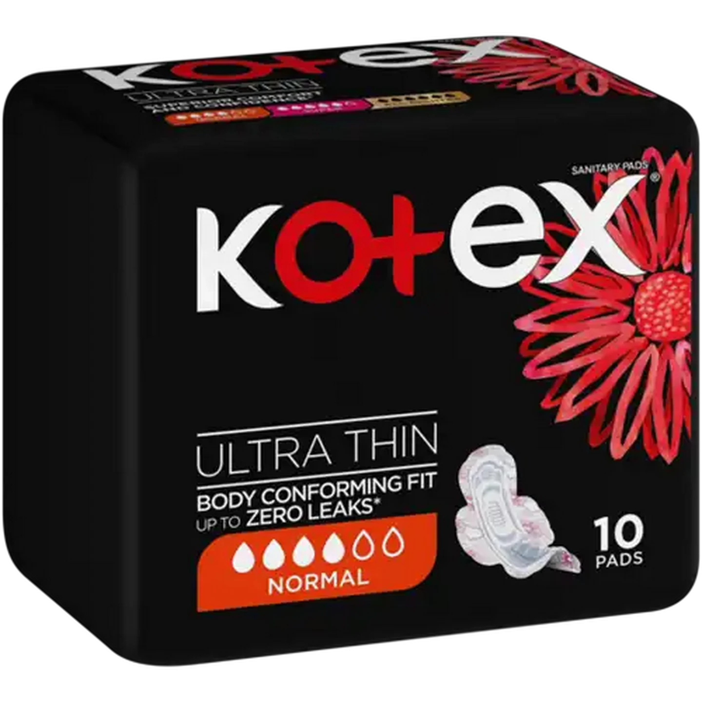 Image of Kotex Normal Ultra Thin Sanitary Pads with Wings 10 Pack