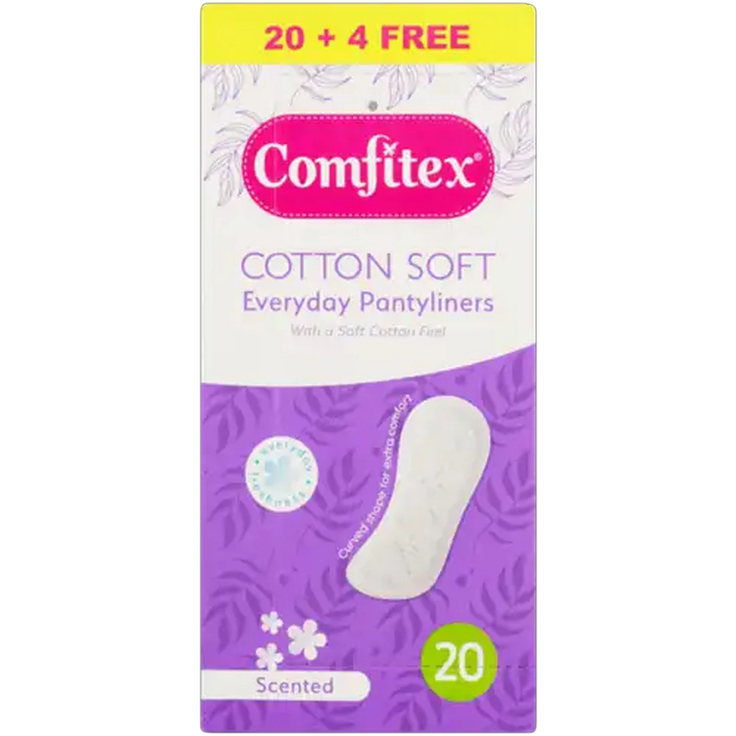 Image of Comfitex Cotton Soft Scented Everyday Pantyliners 24 Pack