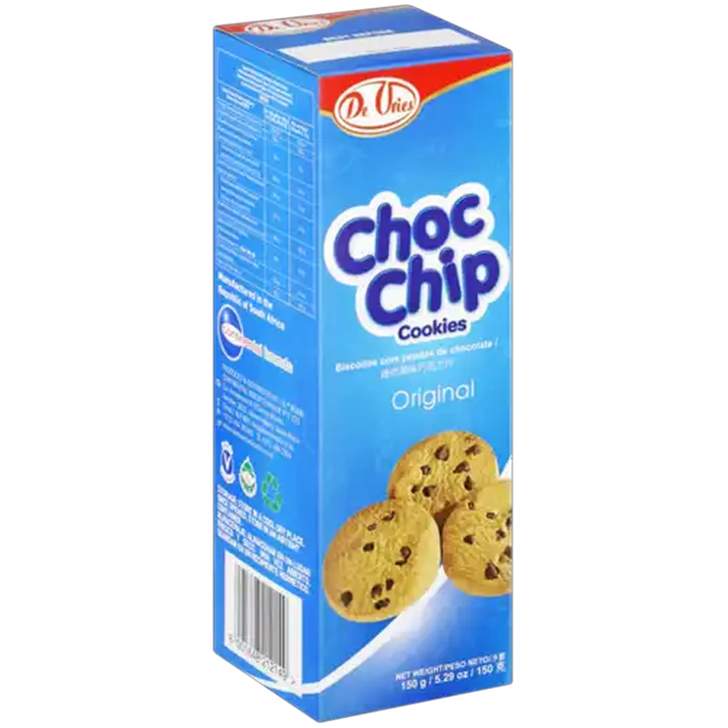 Image of De Vries Original Choc Chip Cookies 150g
