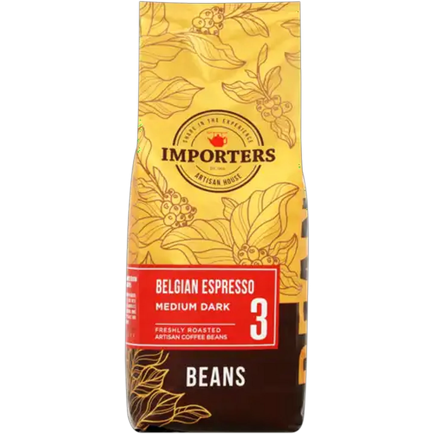 Image of Importers Belgian Espresso 3 Strength Medium Dark Coffee Beans 1kg
