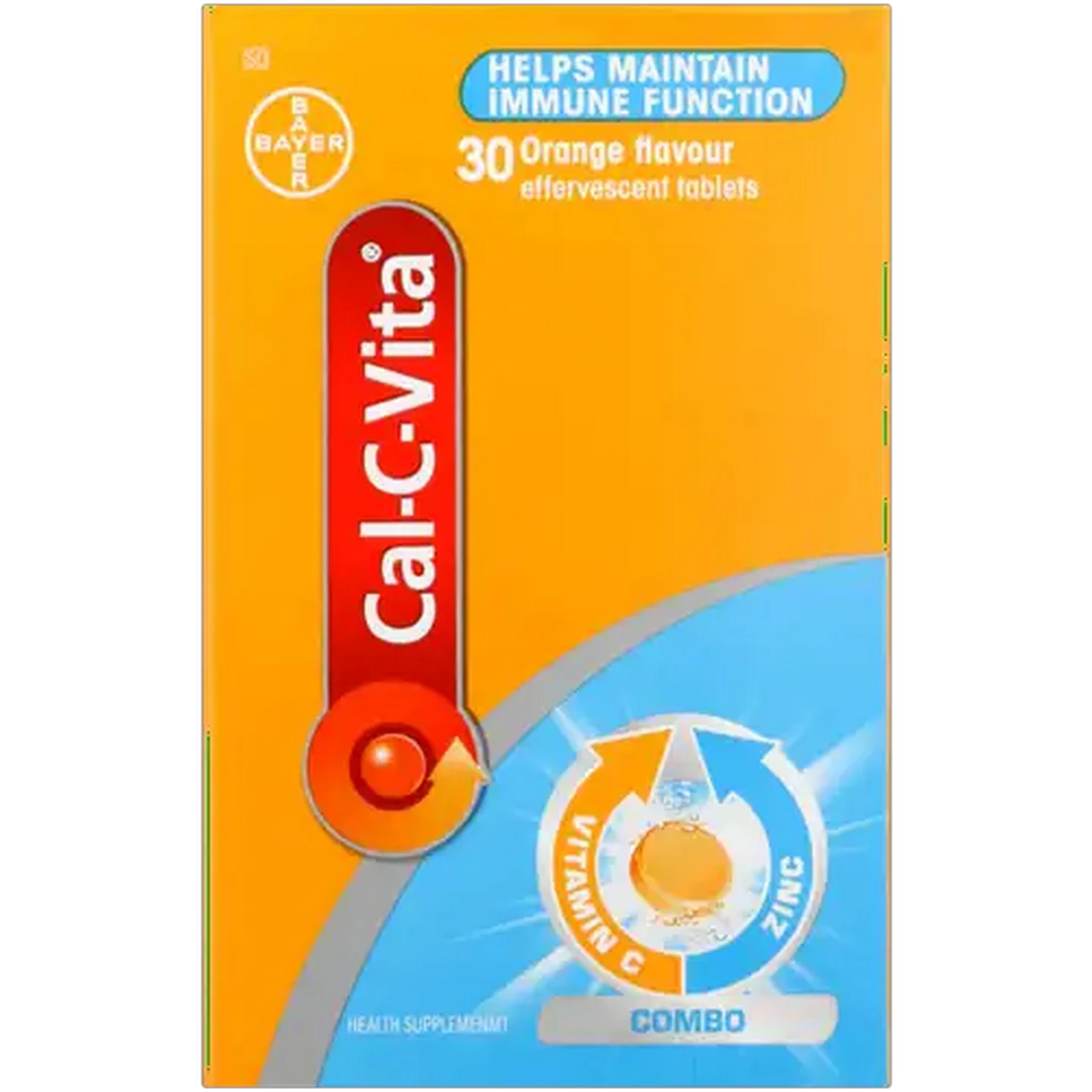 Image of Cal-C-Vita Combo Orange Flavour Immune Function Effervescent Tablets 30 Pack