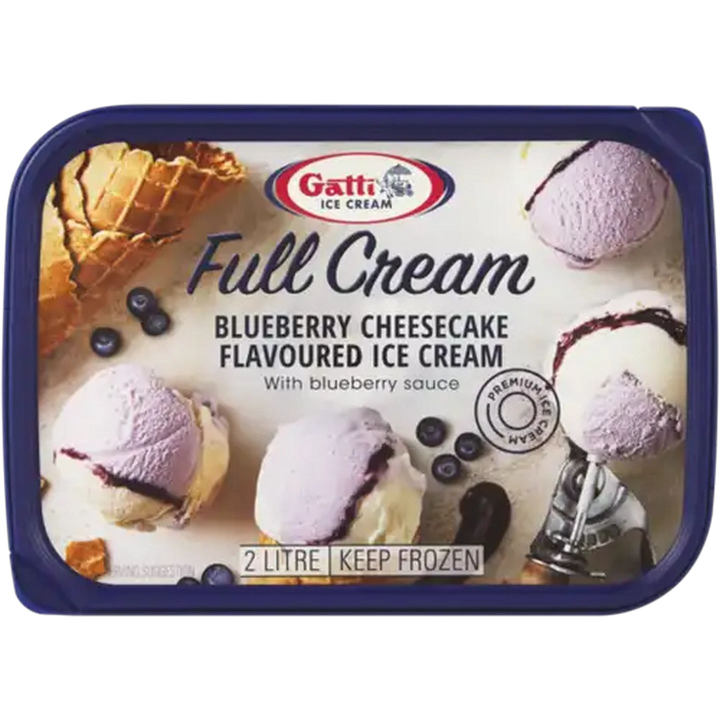 Image of Gatti Ice Cream Blueberry Cheesecake Full Cream Ice Cream 2L