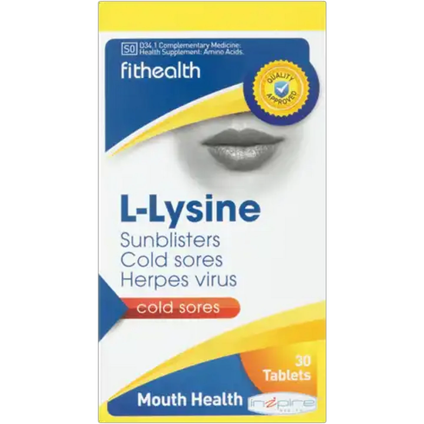 Image of Fithealth L-Lysine Mouth Health Tablets 30 Pack