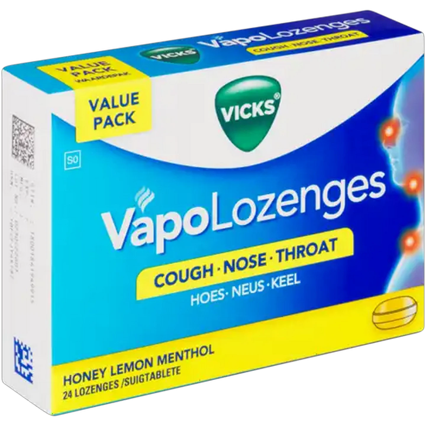 Image of Vicks Vapo Honey Lemon Menthol Lozenges 24 Pack