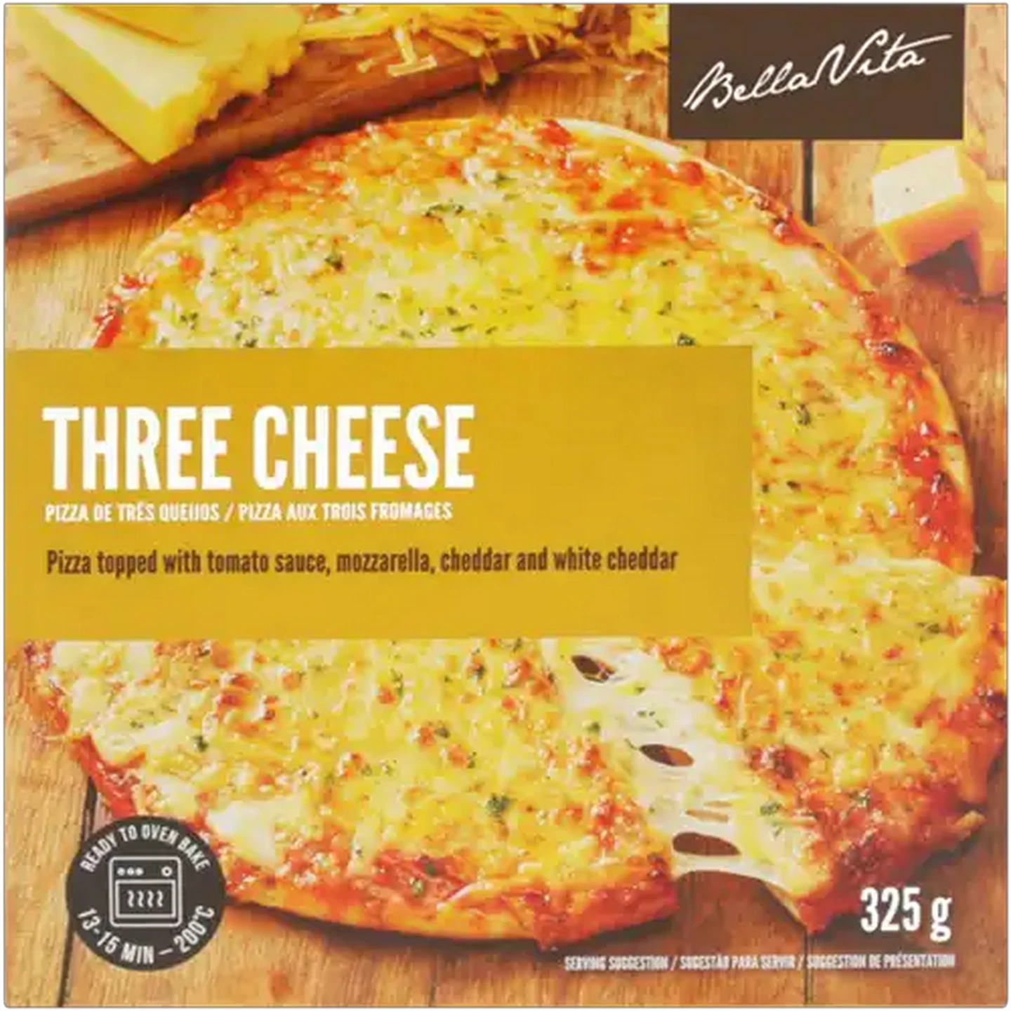 Image of Bella Vita Frozen Three Cheese Pizza 325g