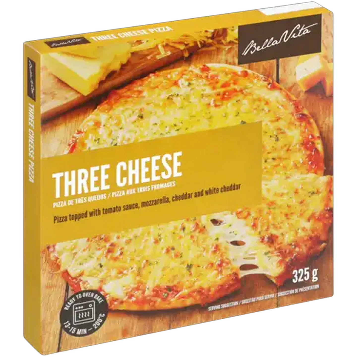 Image of Bella Vita Frozen Three Cheese Pizza 325g
