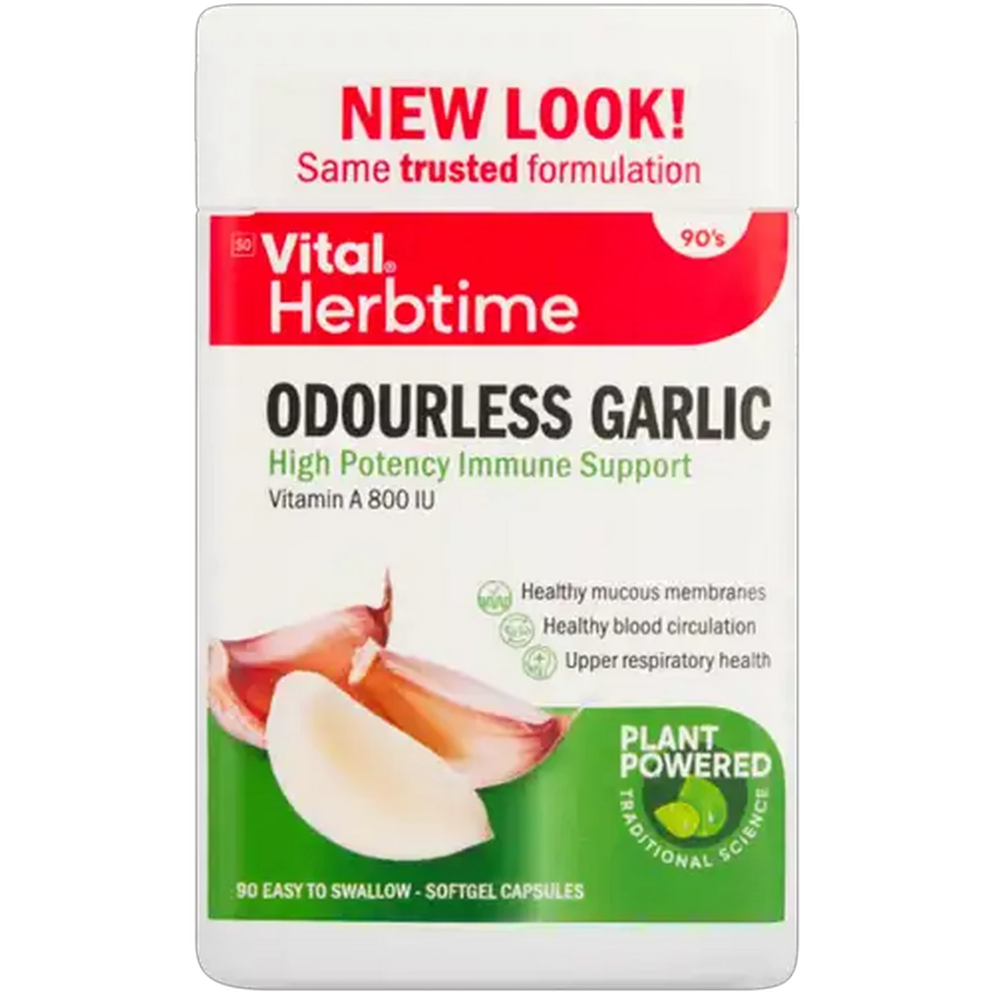 Image of Vital Herbtime Odourless Garlic Immune Support Softgel Capsules 90 Pack