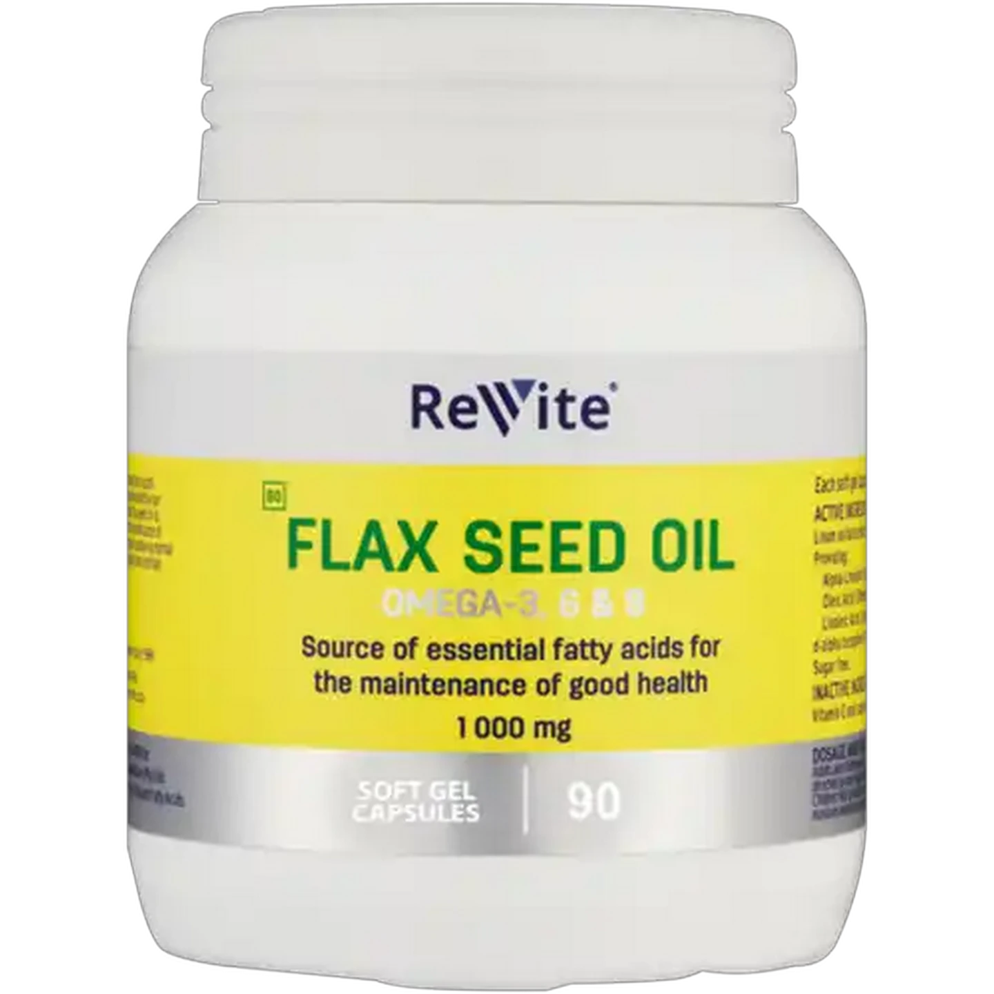Image of Revite 1000mg Flax Seed Oil Softgel Capsules 90 Pack