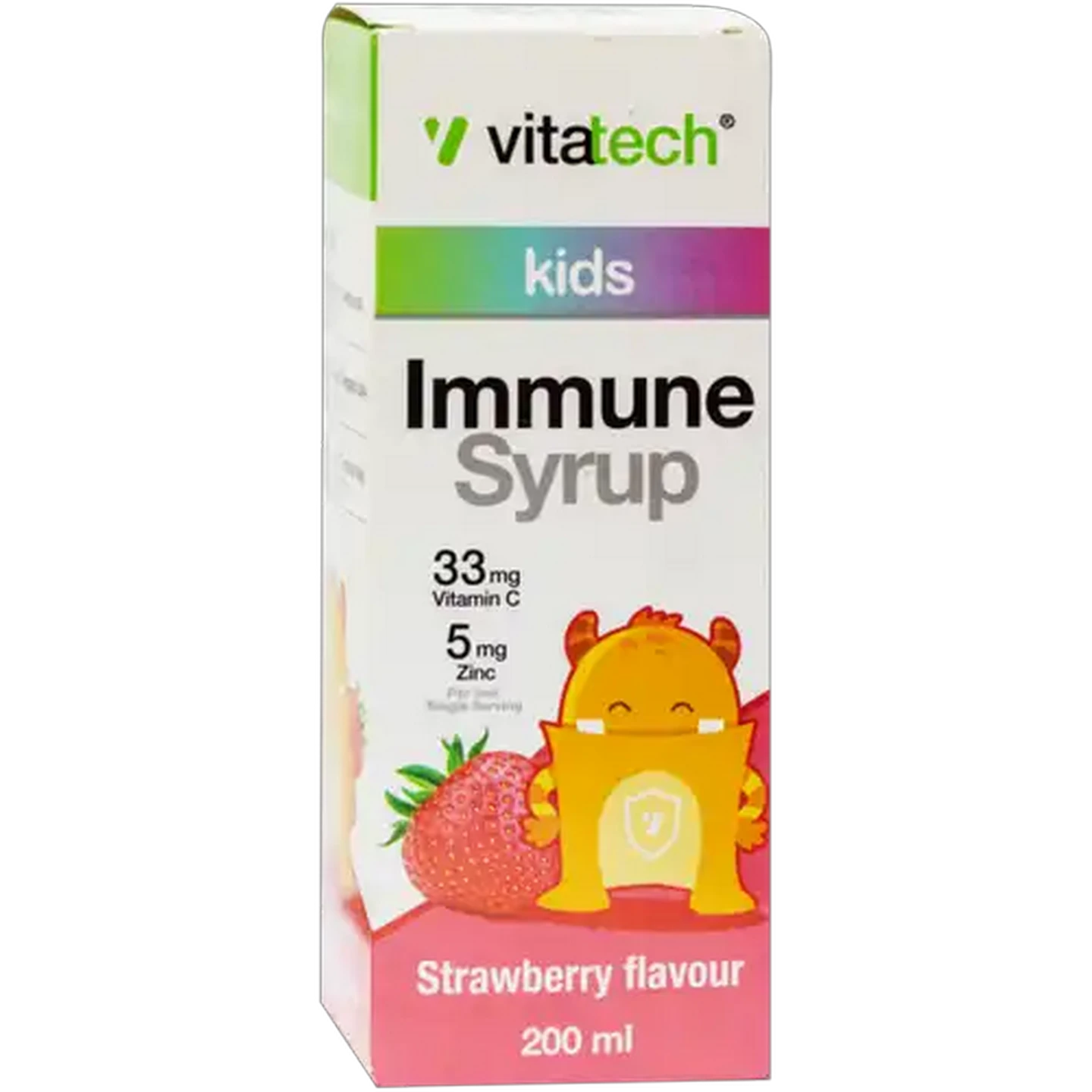 Image of Vitatech Kids Strawberry Flavoured Immune Syrup Bottle 200ml