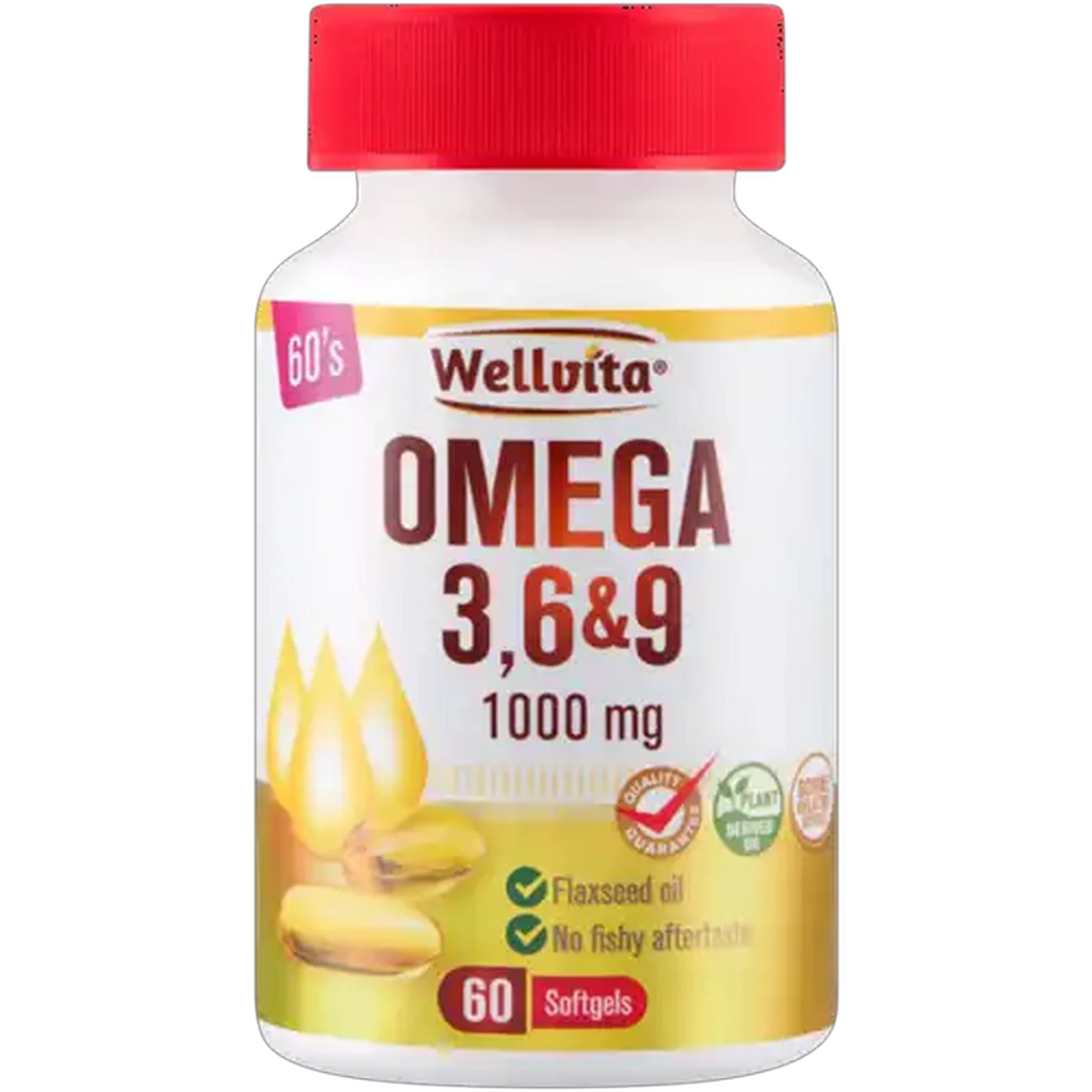 Image of Wellvita 1000mg Omega 3, 6 & 9 Softgels 60-Pack