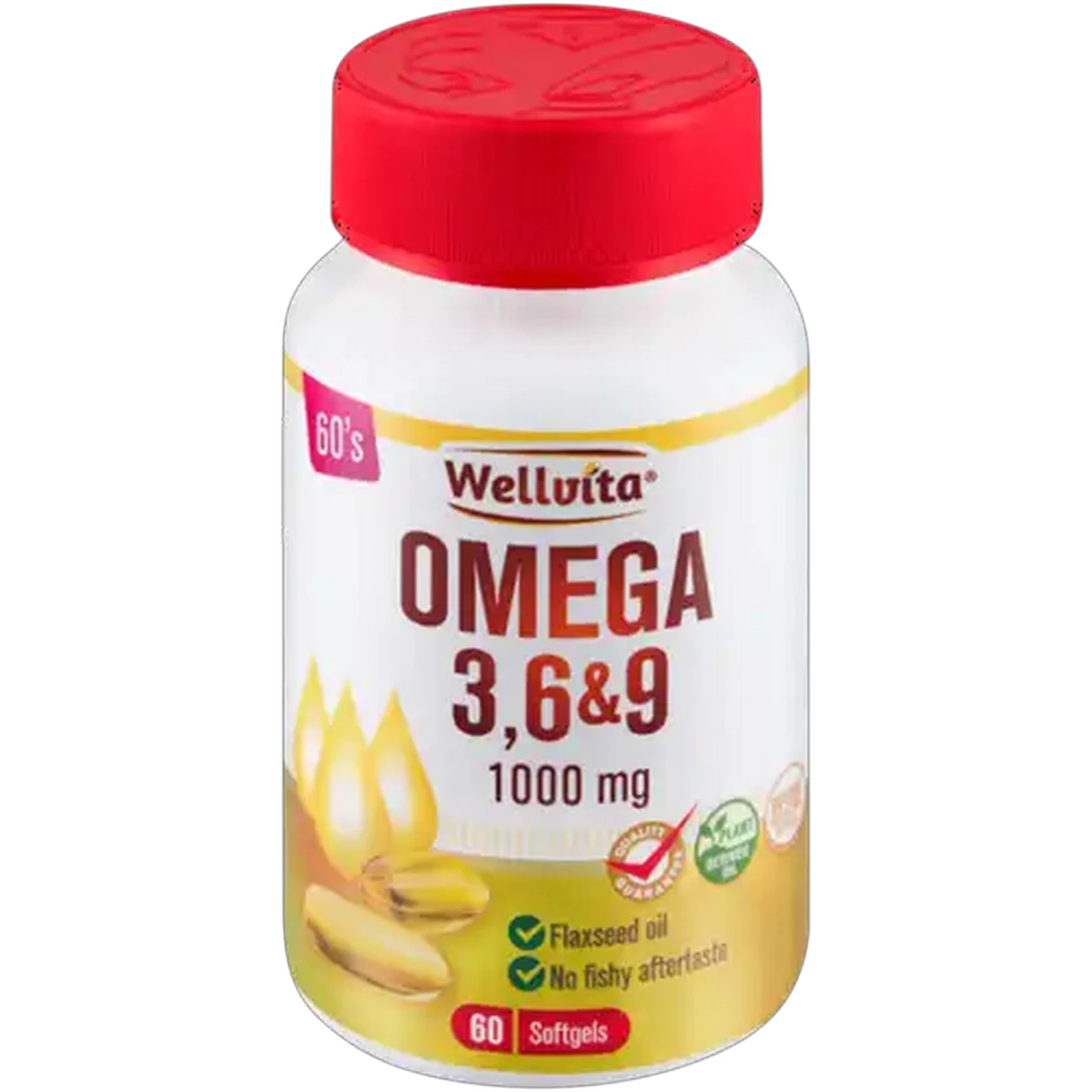Image of Wellvita 1000mg Omega 3, 6 & 9 Softgels 60-Pack