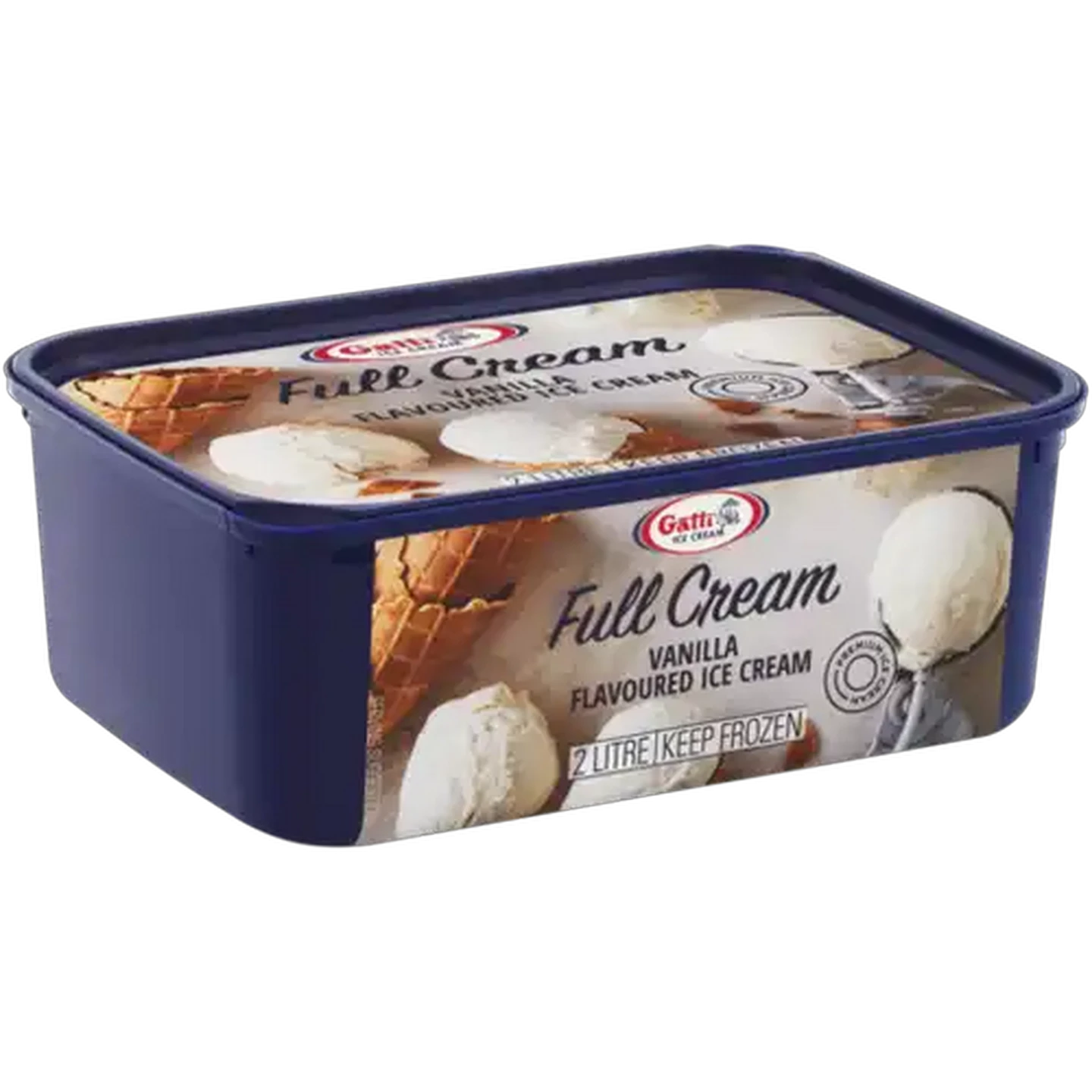 Image of Gatti Ice Cream Vanilla Flavoured Full Cream Ice Cream Tub 2L