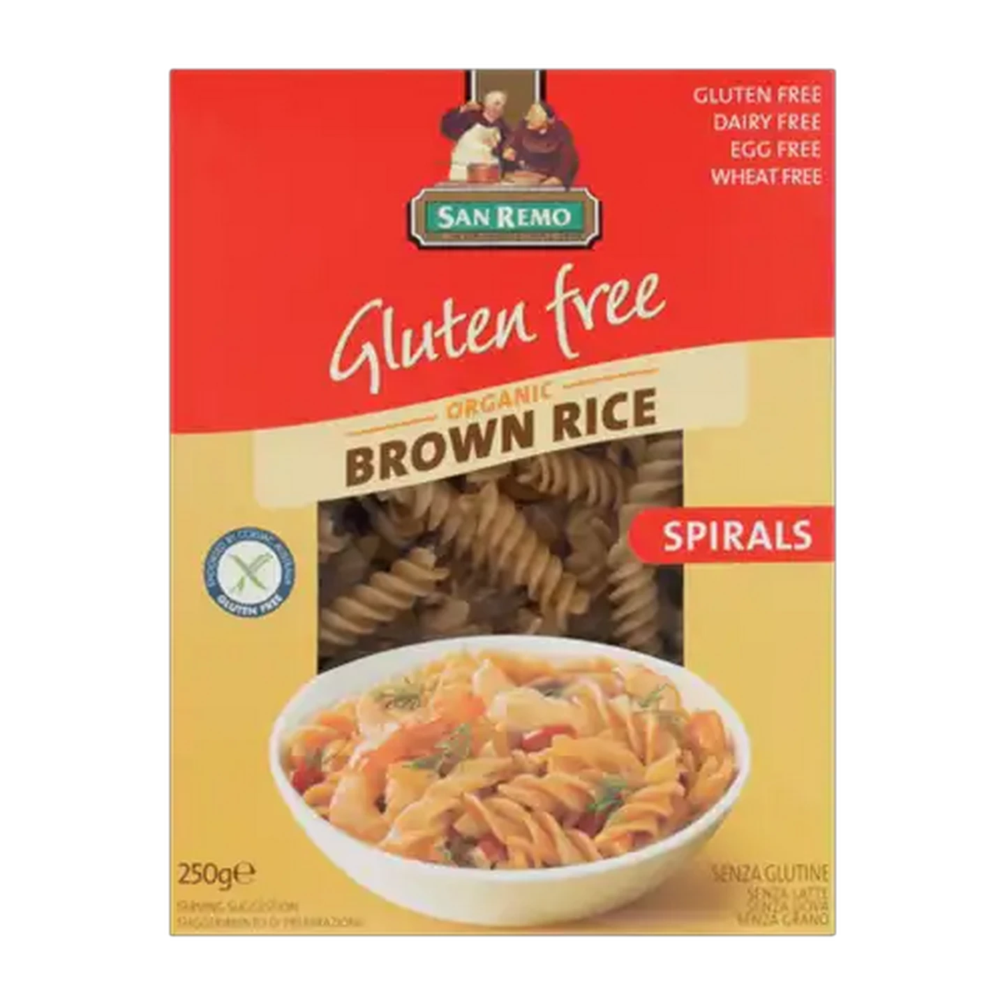 Image of San Remo Gluten Free Organic Brown Rice Spirals Pasta 250g