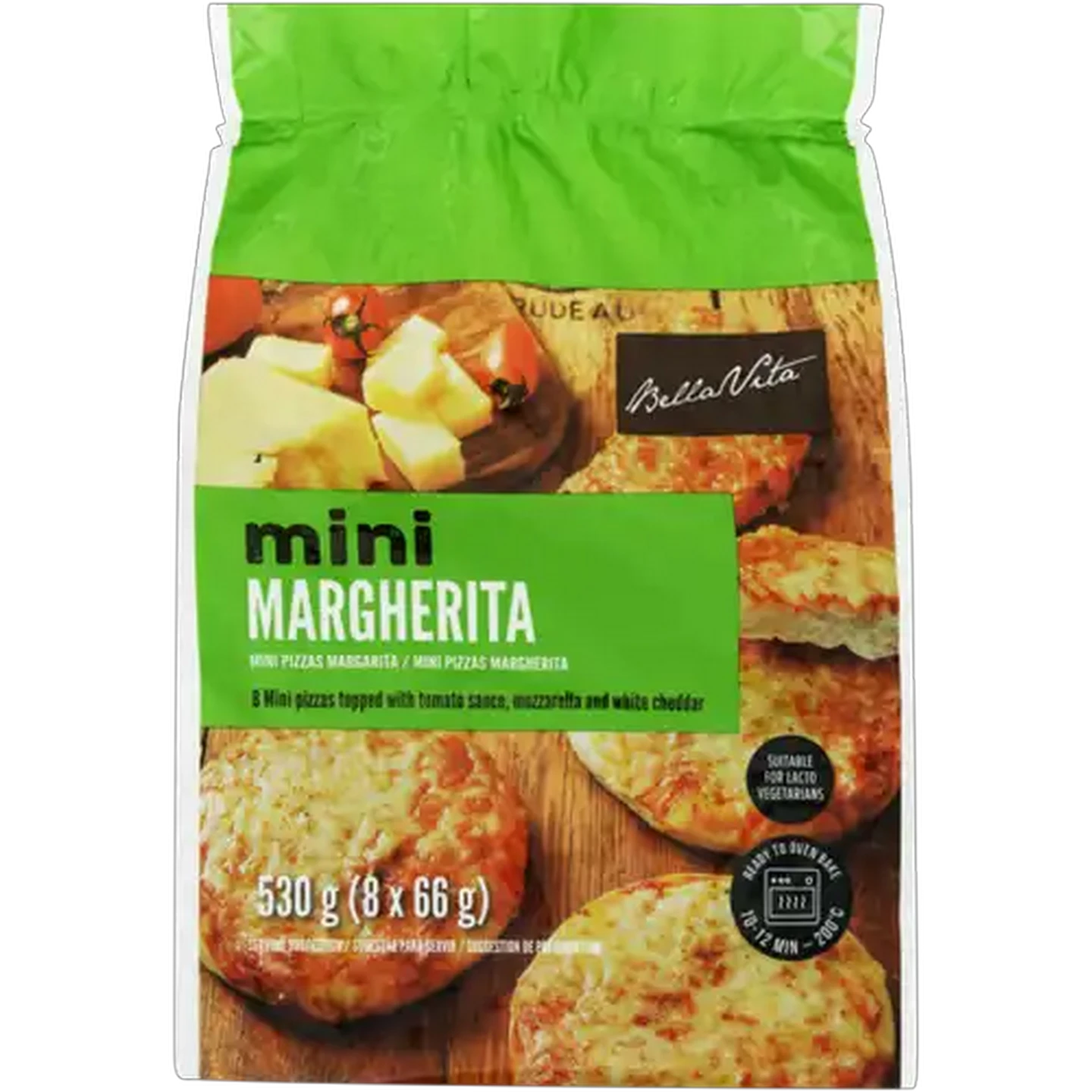 Image of Bella Vita Frozen Mini Margarita Pizzas 8 x 66g