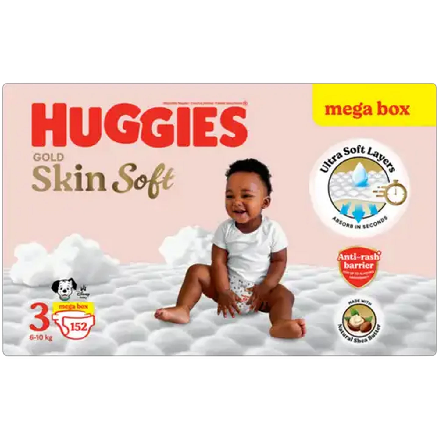 Image of Huggies Gold Skin Soft Size 3 Disposable Nappies 152 Pack