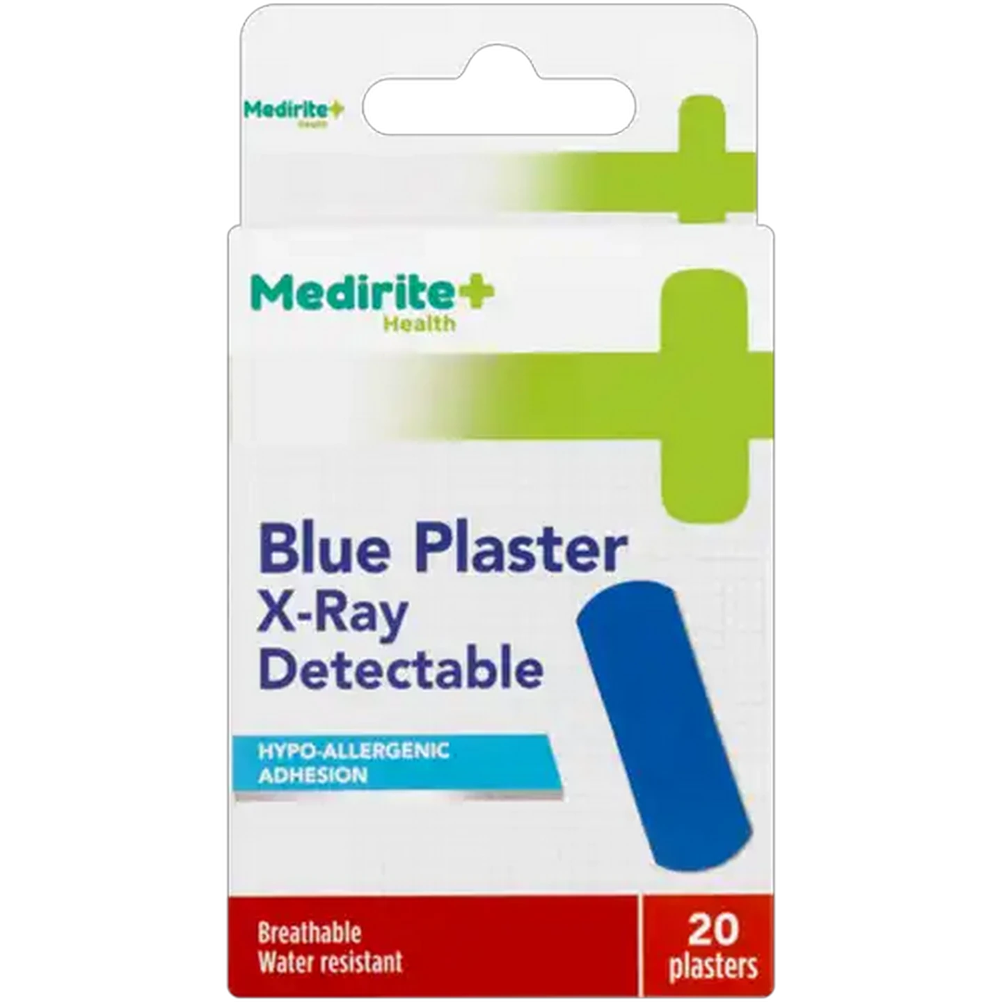 Image of Medirite Blue Blue X-Ray Detectable Plasters 20 Pack