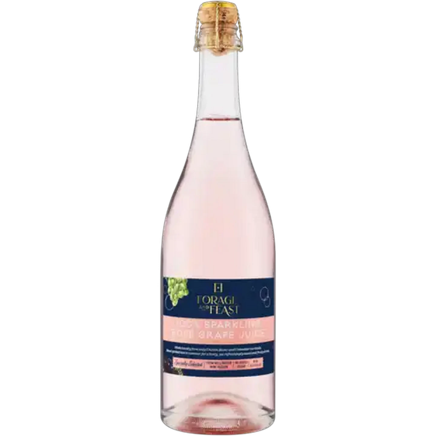 Image of Forage And Feast Sparkling 100% Rosé Grape Juice Bottle 750ml