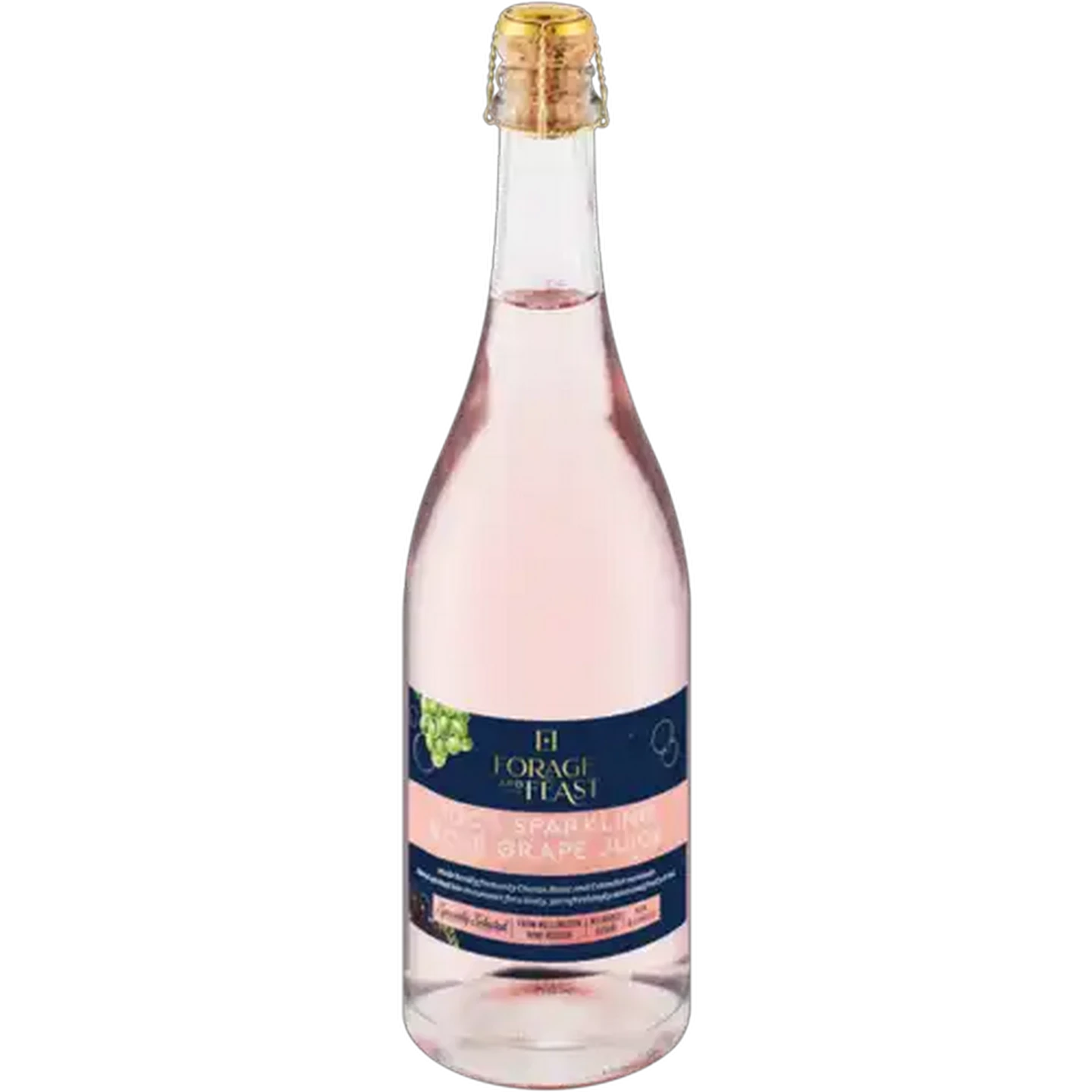 Image of Forage And Feast Sparkling 100% Rosé Grape Juice Bottle 750ml