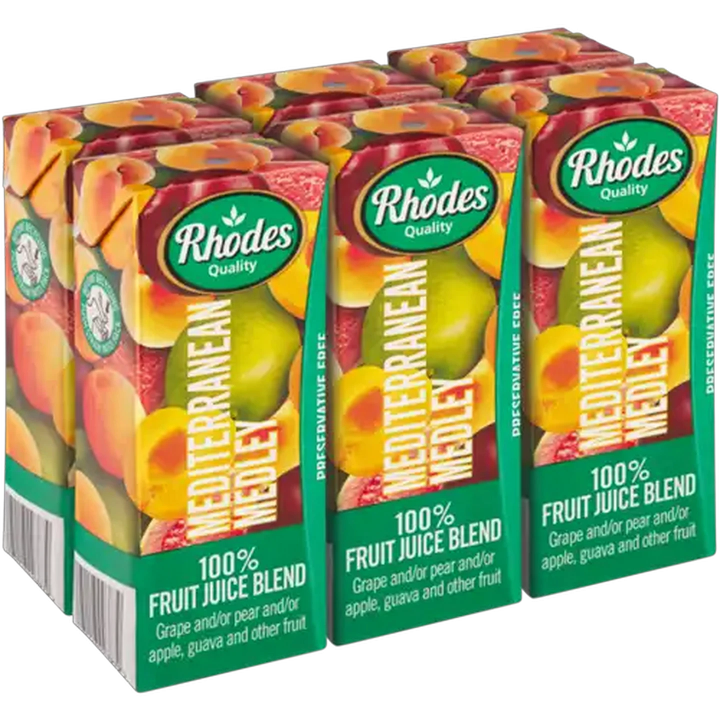 Image of Rhodes Quality Mediterranean Medley 100% Fruit Juice Blend 6 x 200ml
