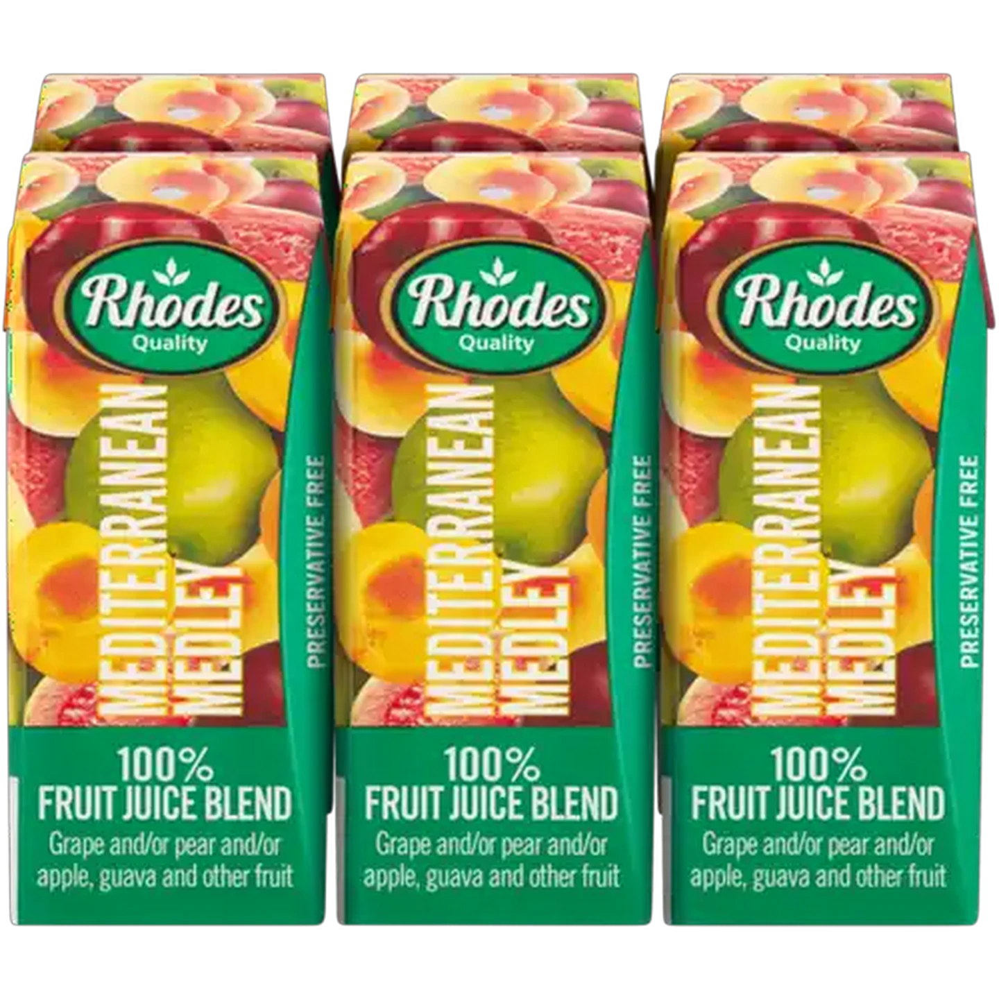 Image of Rhodes Quality Mediterranean Medley 100% Fruit Juice Blend 6 x 200ml