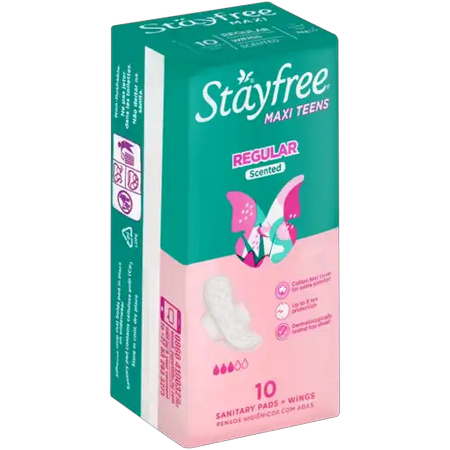 Image of Stayfree Maxi Teens Scented Sanitary Pads 10 Pack