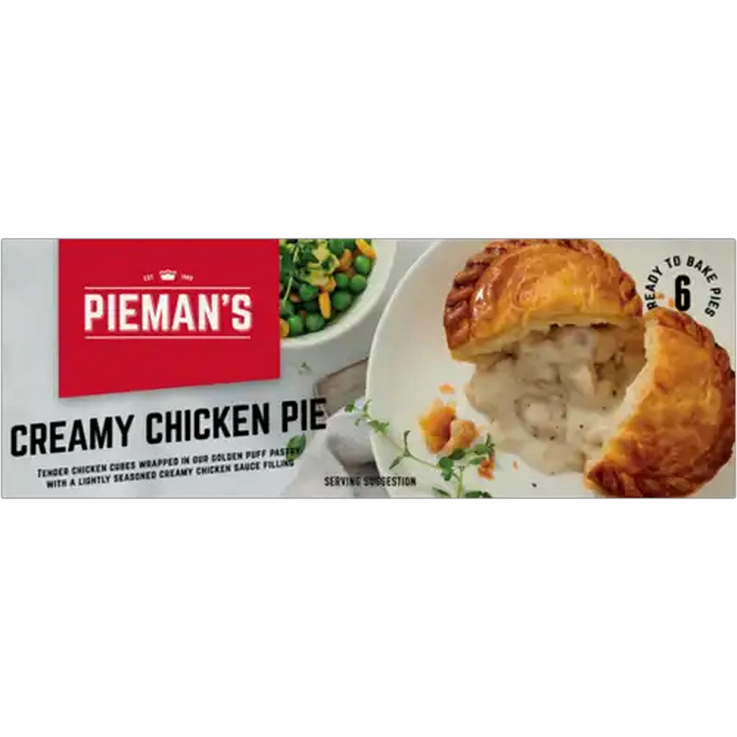Image of PIEMAN’S Frozen Creamy Chicken Pie 6 Pack