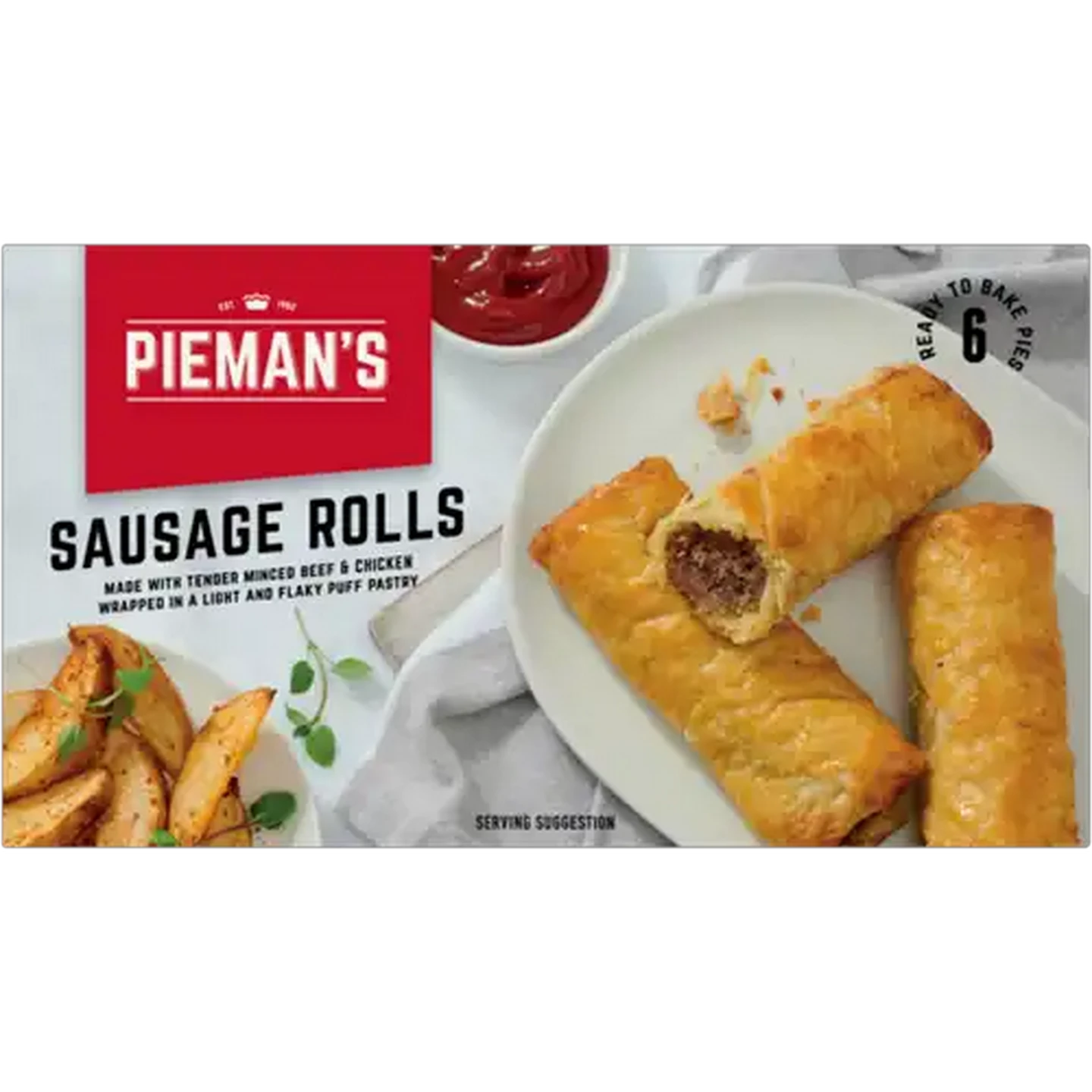 Image of PIEMAN’S Frozen Sausage Rolls 6 Pack