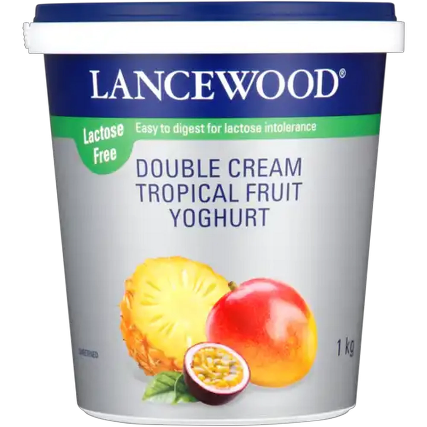 Image of LANCEWOOD Tropical Fruit Lactose Free Double Cream Yoghurt 1kg