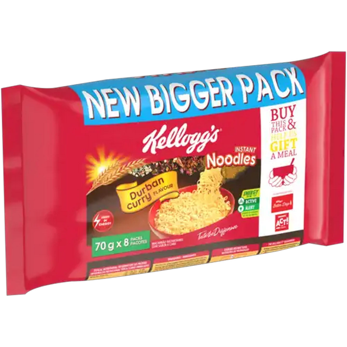 Image of Kellogg's Durban Curry Flavoured Instant Noodles 8 x 70g