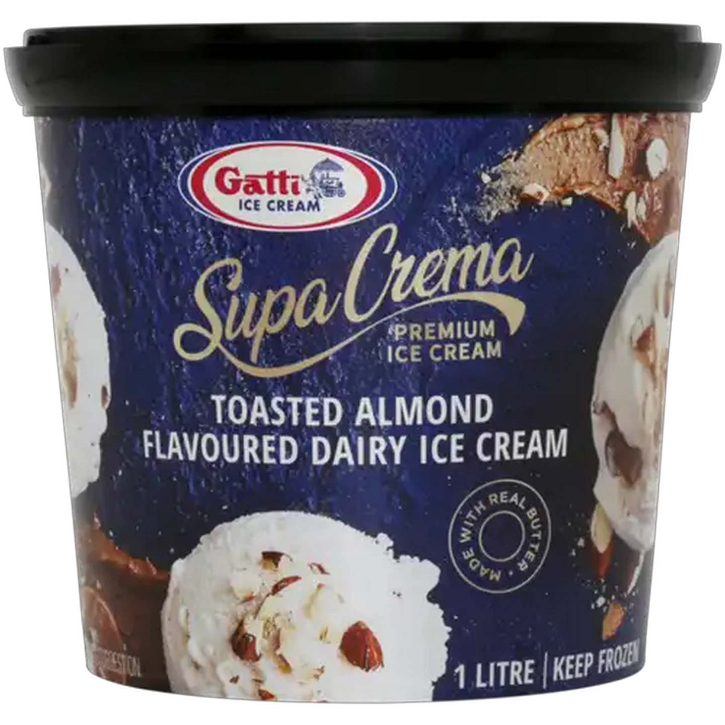 Image of Gatti Ice Cream Supa Crema Toasted Almond Ice Cream 1L