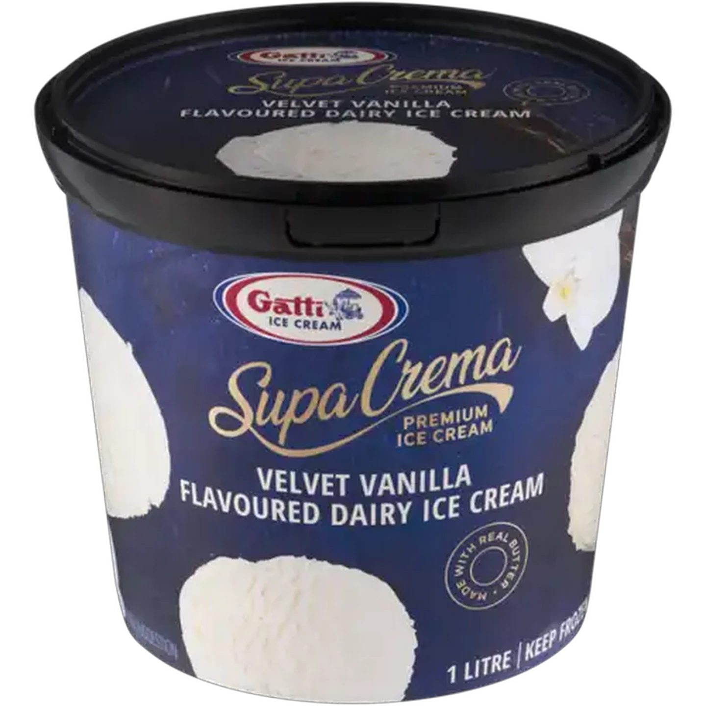 Image of Gatti Ice Cream Supa Crema Velvet Vanilla Premium Dairy Ice Cream 1L