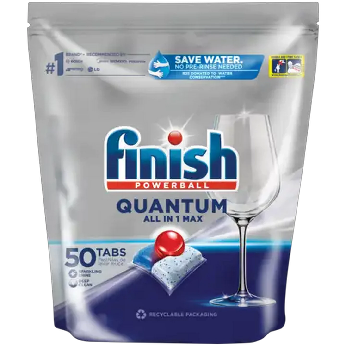 Image of Finish Quantum All in 1 Max Dishwashing Tablets 50 Pack