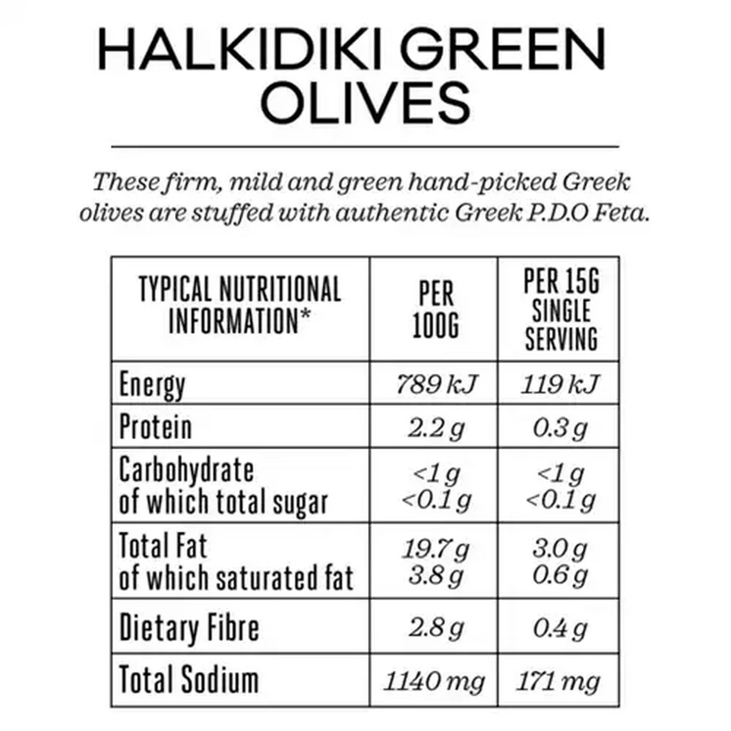 Image of Forage And Feast Feta Stuffed Halkidiki Green Olives 290g