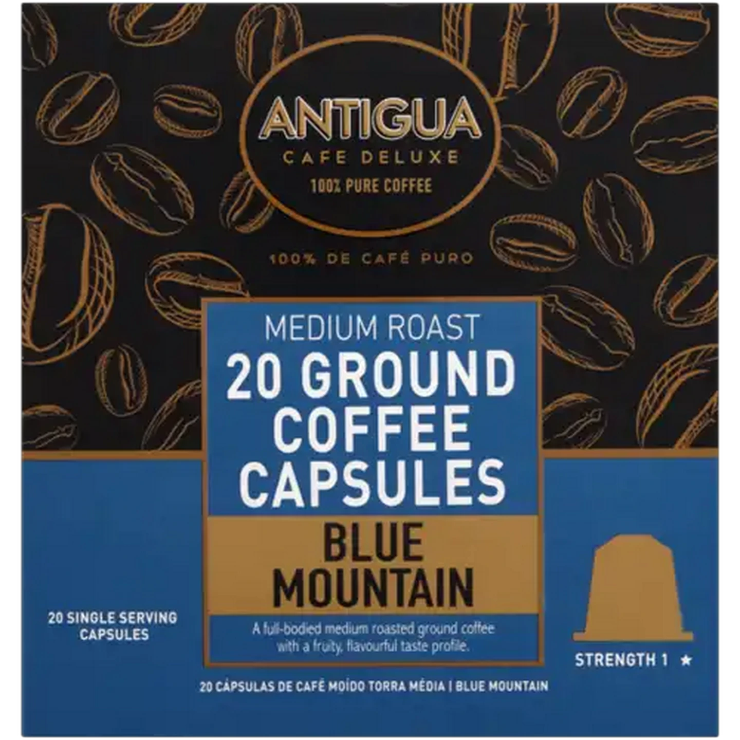 Image of Antigua Blue Mountain Ground Coffee Capsules 20 Pack