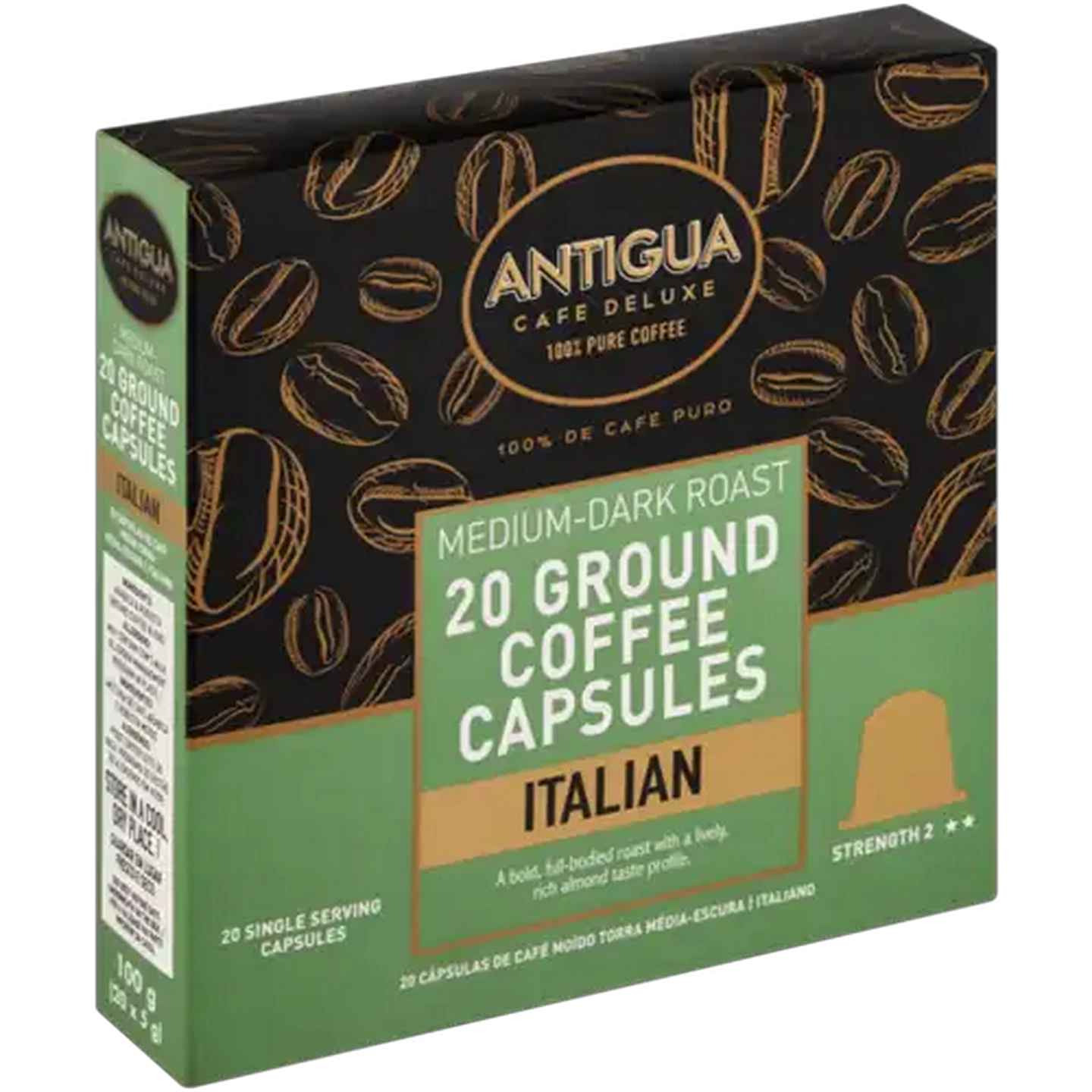 Image of Antigua Italian Ground Coffee Capsules 20 Pack