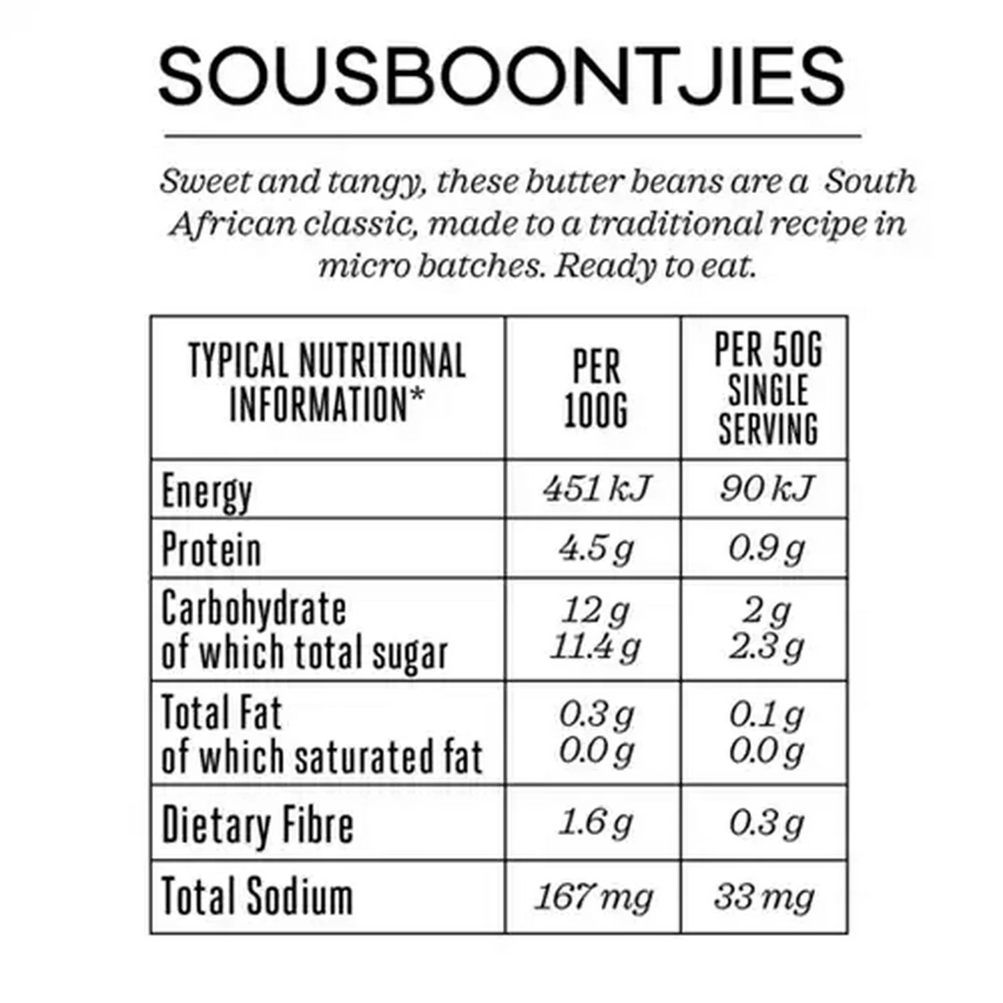 Image of Forage And Feast JAN Limited Edition Sousboontjies Butter Beans in Sauce 540g
